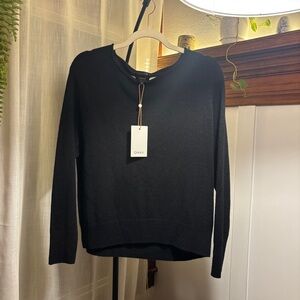 NWT Quince Midnight Black Knit Top